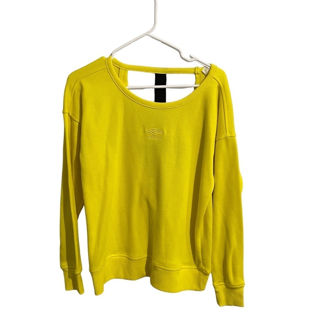 Umbro Yellow Low Open Back Logo Straps Sweatshirt Women's Long Sleeve …